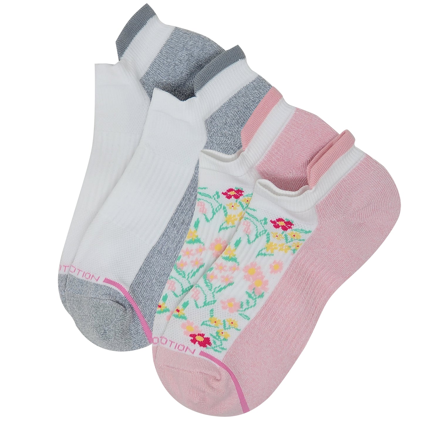 Everyday Compression Ankle Socks | Dr Motion Socks |Flowers (2 Pack)