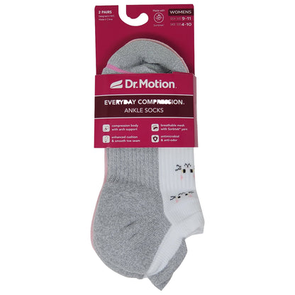 Close-up of breathable mesh and cushioned heel on Dr. Motion ankle compression socks