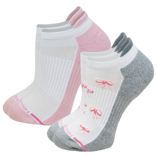 Dr. Motion women’s ankle compression socks with bows – 2 pack breathable design