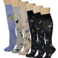 Knee High Compression Socks | Dr. Motion Assorted Novelty Colors | Women (6 Pairs)