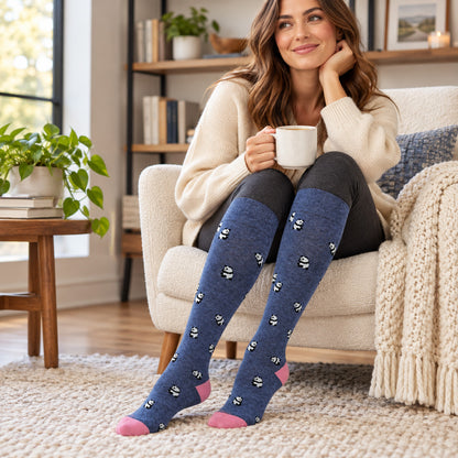 Knee High Compression Socks | Dr. Motion Assorted Colors | Women (4 Pairs)