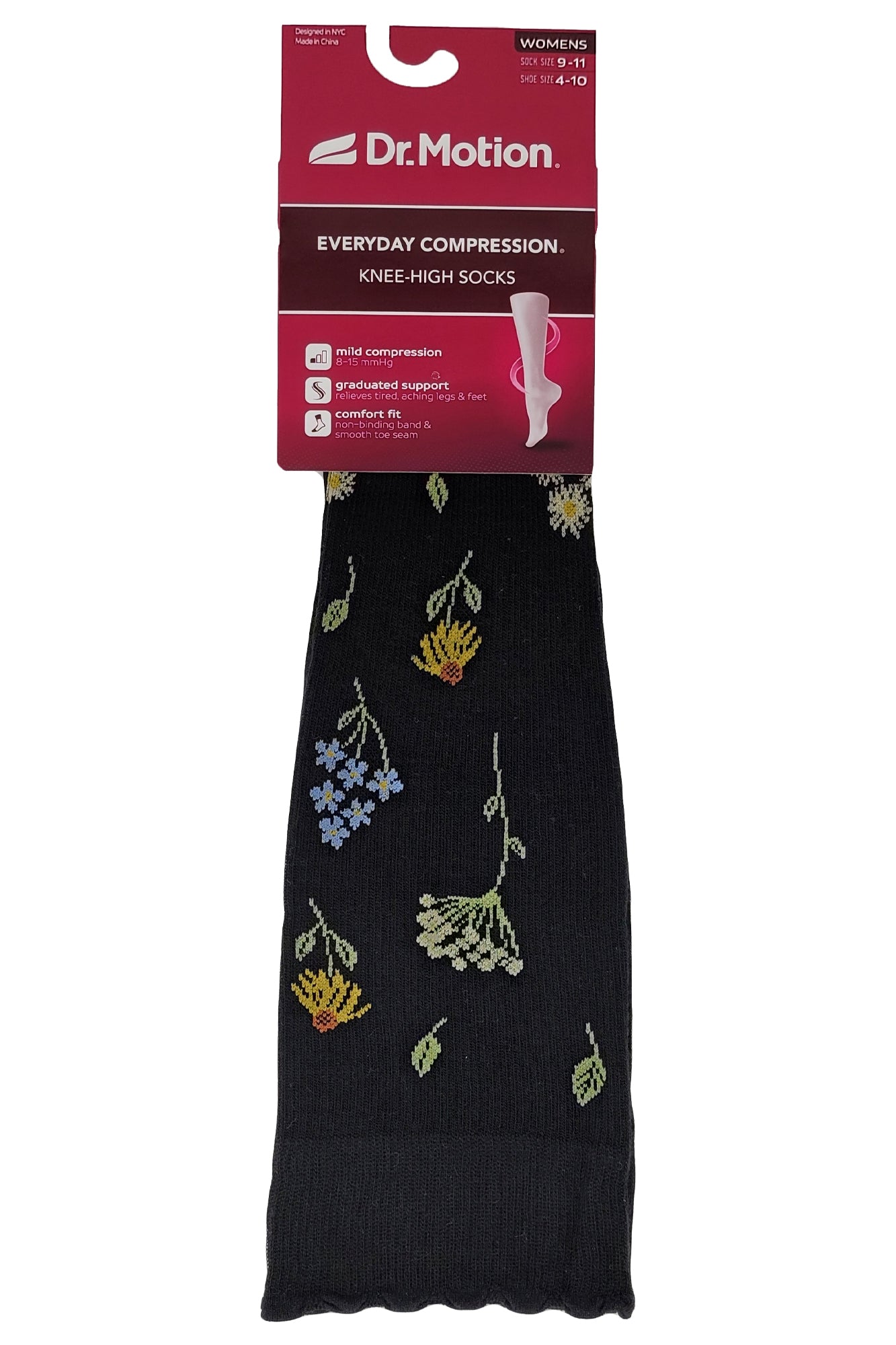 Knee High Compression Socks | Dr. Motion Wildflowers | Women (1 Pair)