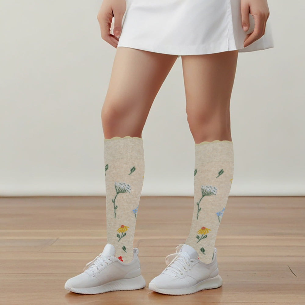 Knee High Compression Socks | Dr. Motion Wildflowers | Women (1 Pair)