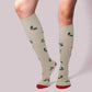 Knee High Compression Socks | Dr. Motion Novelty Christmas Print | Women (6 Pairs)