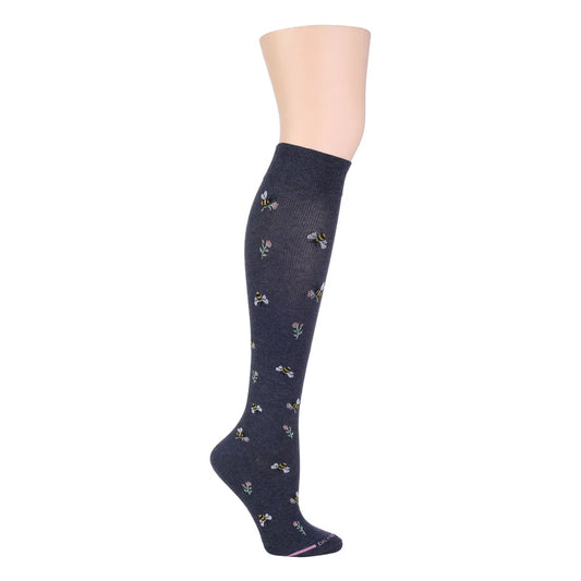 Compression Knee High Socks for women |BEES WITH FLOWERS