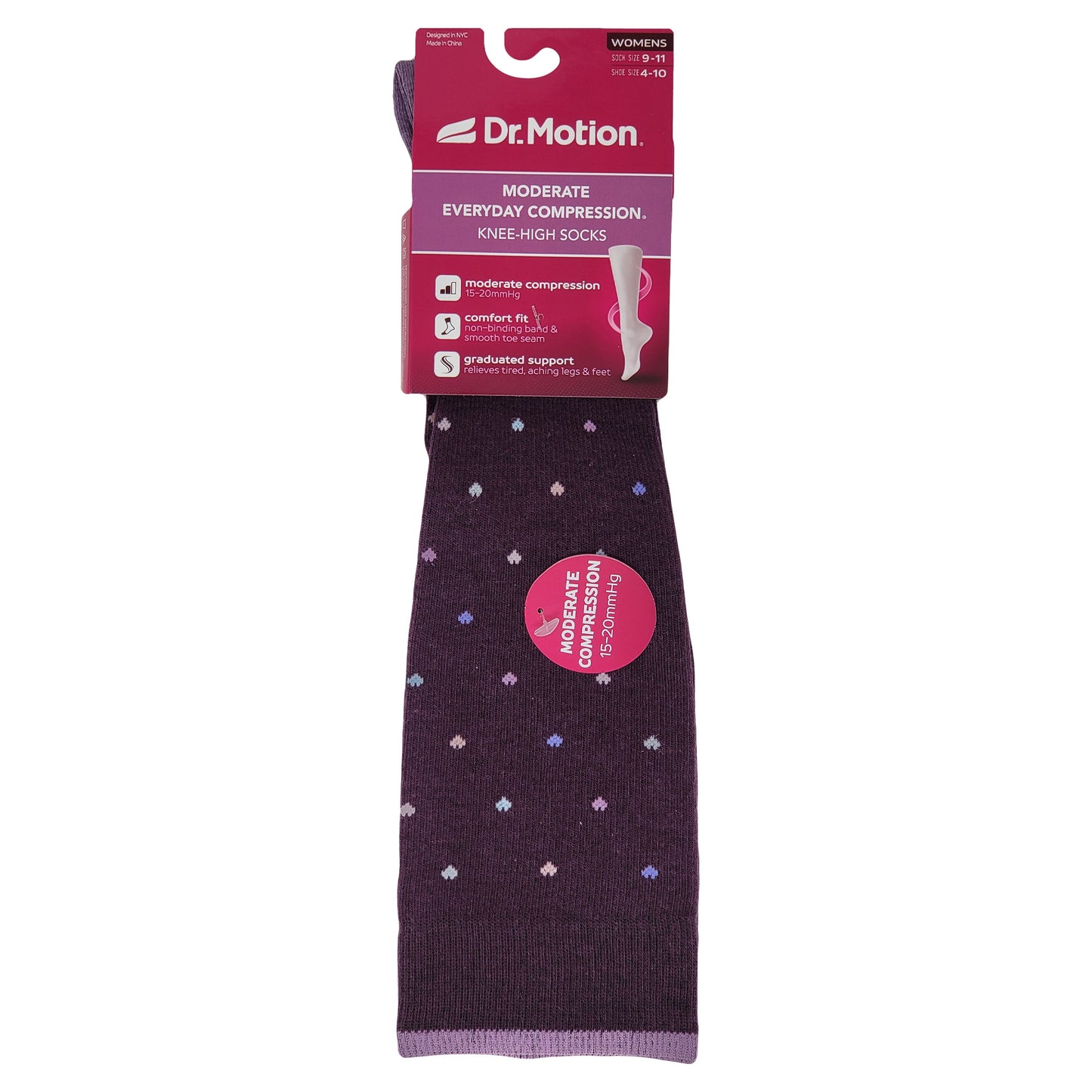 Compression Knee High 15-20 mmHG Socks for women | Dancing dots