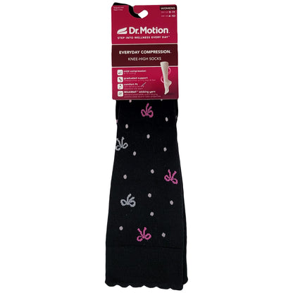 Dr. Motion Knee High Compression Socks |Bows| Women's (1 Pair)