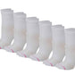 Mid-Crew Compression Socks | Assorted White Half-Cushion | Dr Motion ( 6 Pairs )