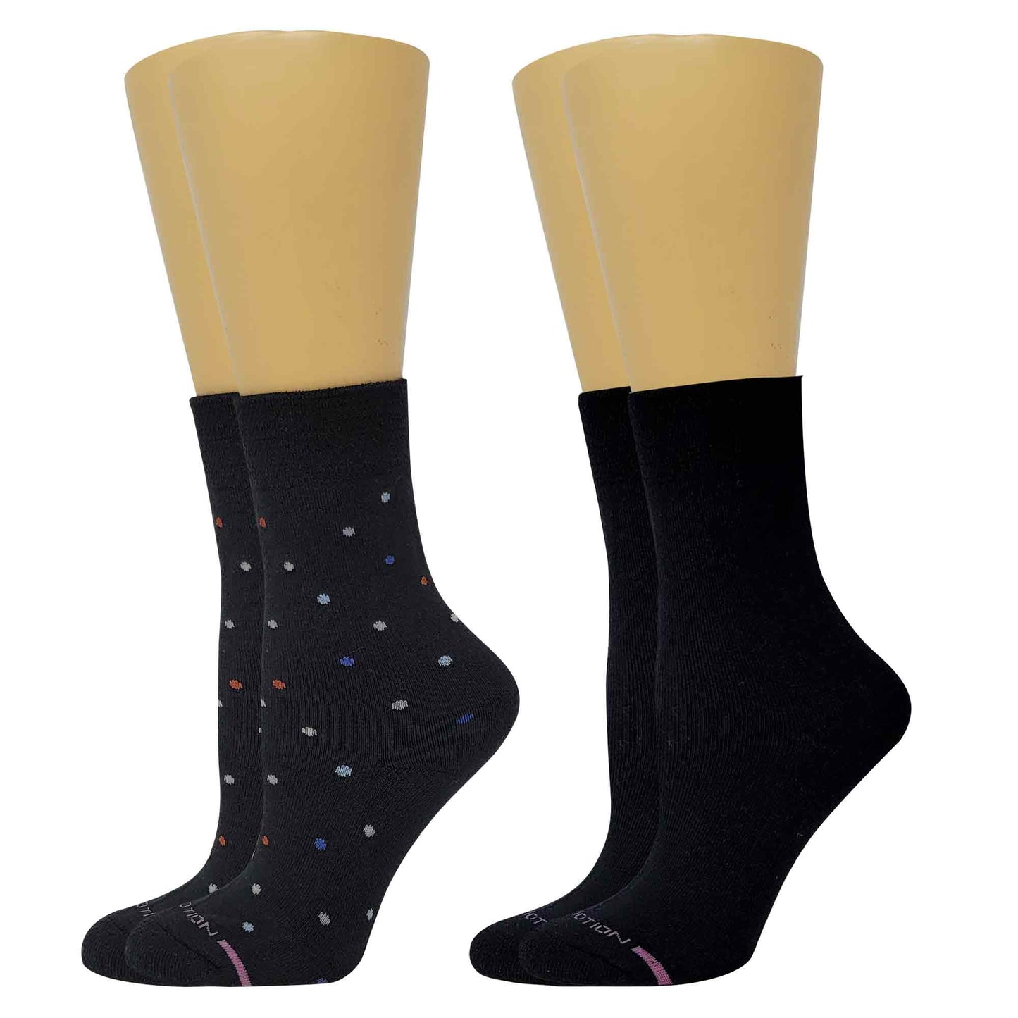 Crew Diabetic Socks | Multidots Half-Cushion | Dr Motion ( 2 Pack )