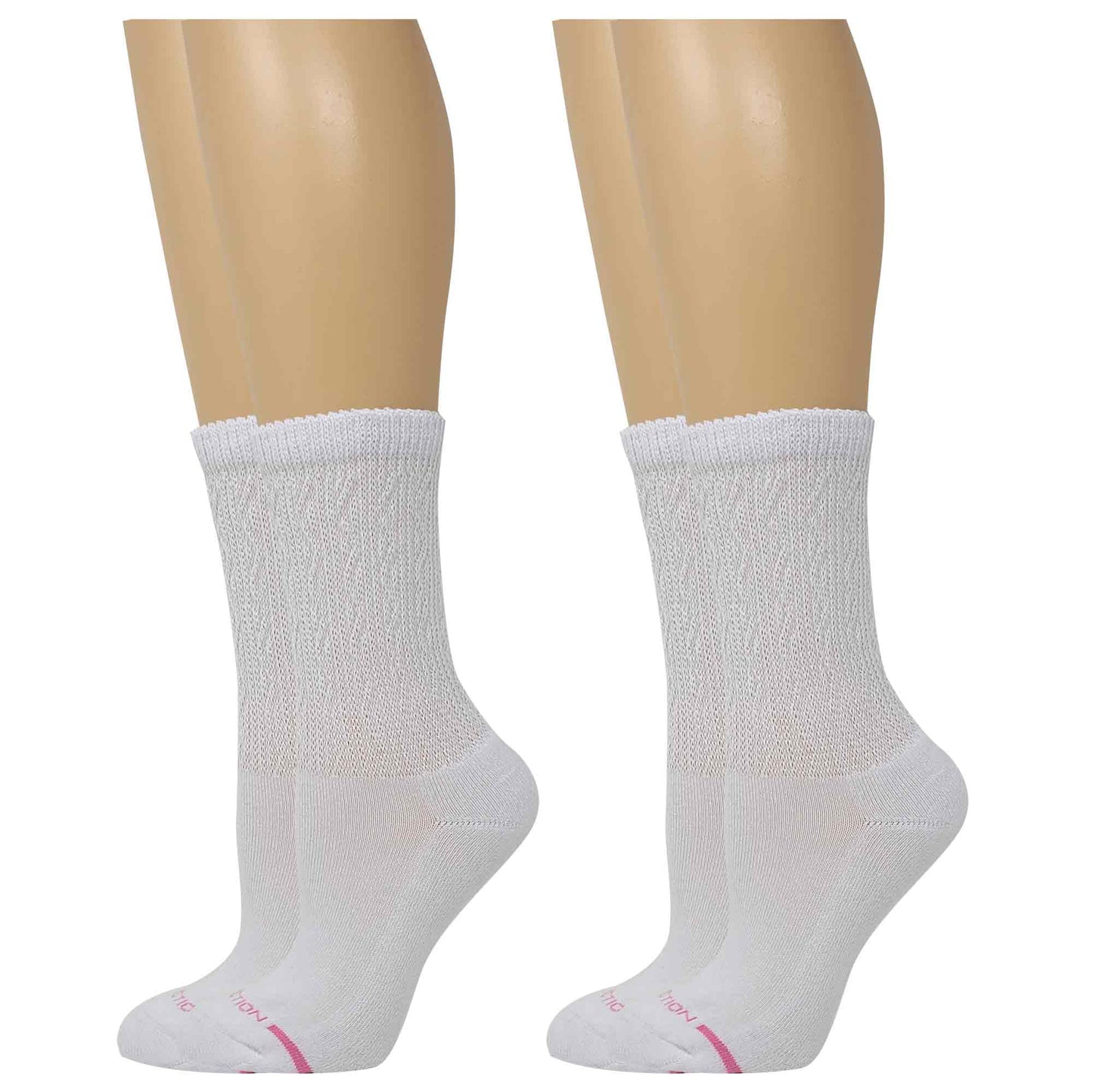 Crew Diabetic Socks | Solid Colors Half-Cushion | Dr Motion ( 2 Pack )