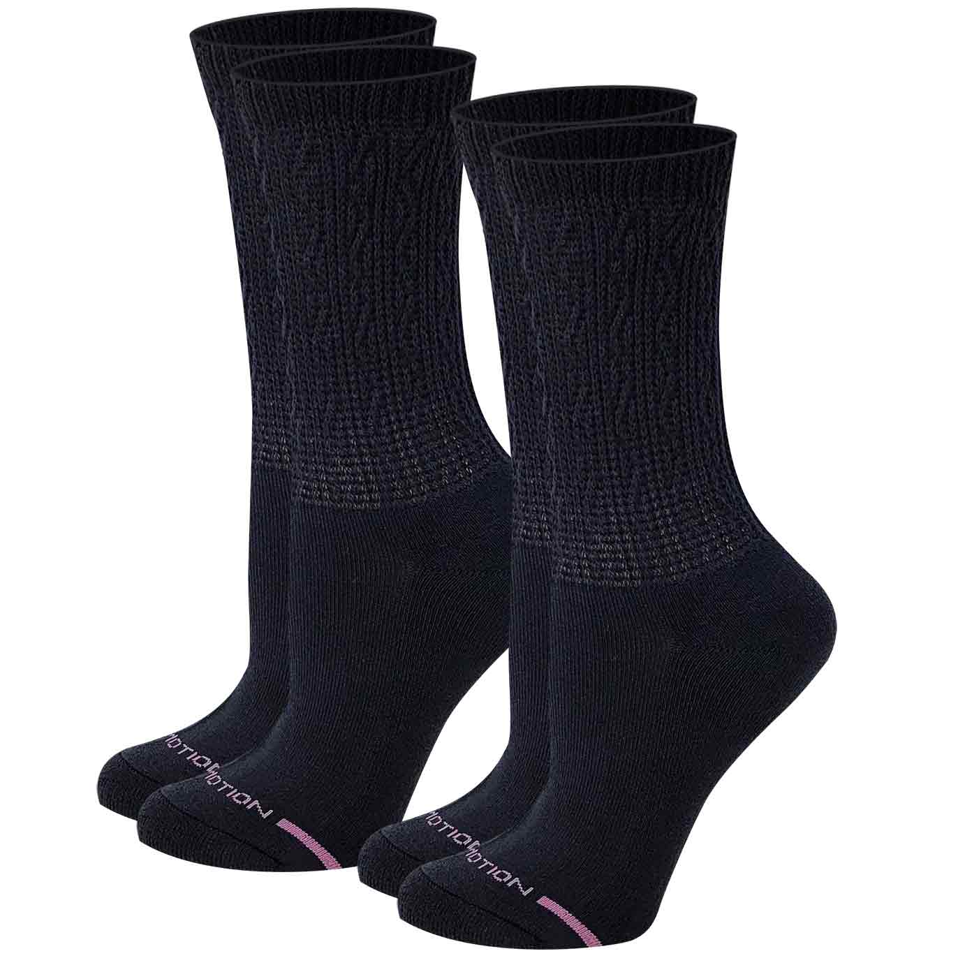 Crew Diabetic Socks | Solid Colors Half-Cushion | Dr Motion ( 2 Pack )