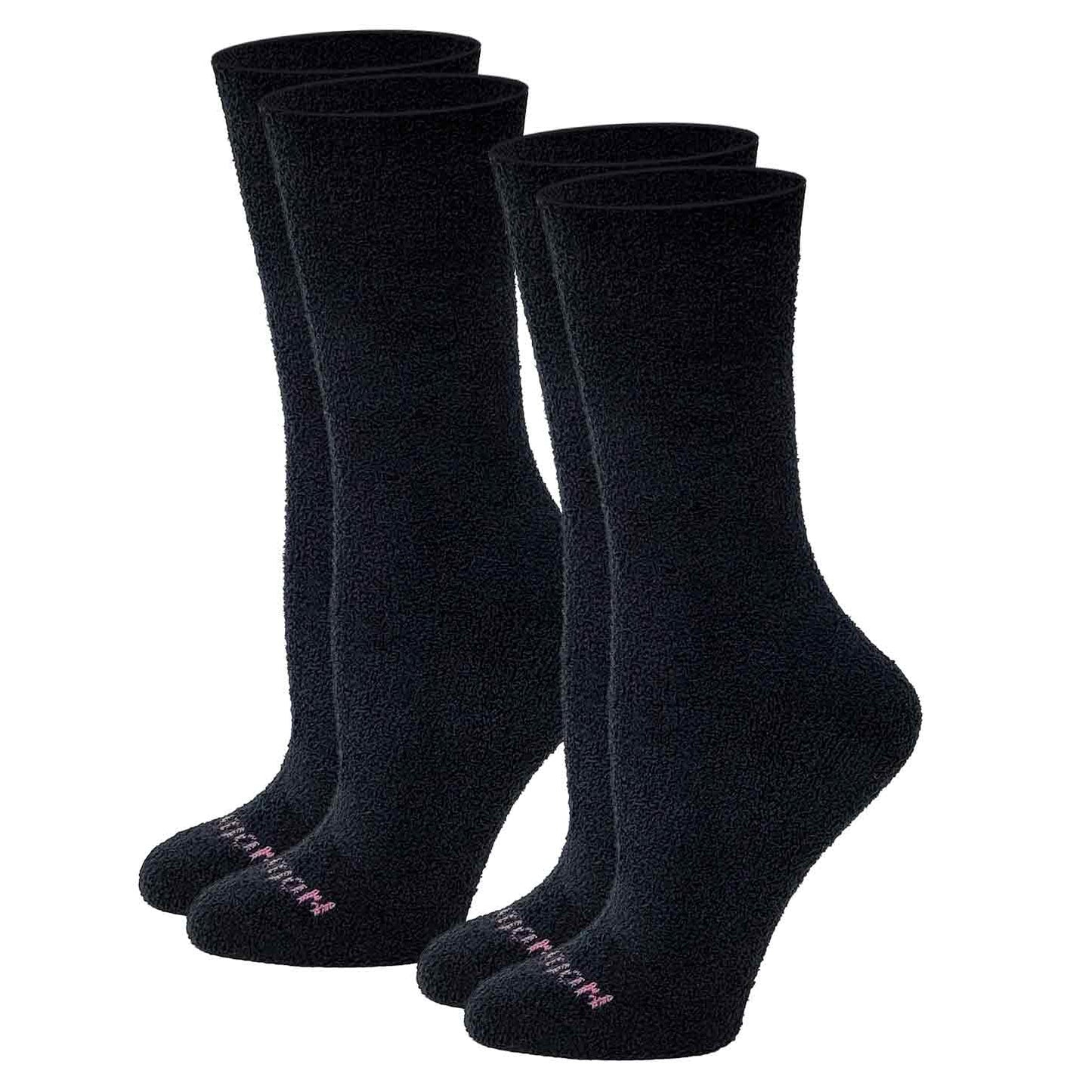 Crew Diabetic Socks | Solid Colors Super Cozy Half-Cushion | Dr Motion ( 2 Pack )