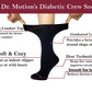 Crew Cozy Diabetic Socks | Black White Colors | Dr Motion ( 6 Pack )