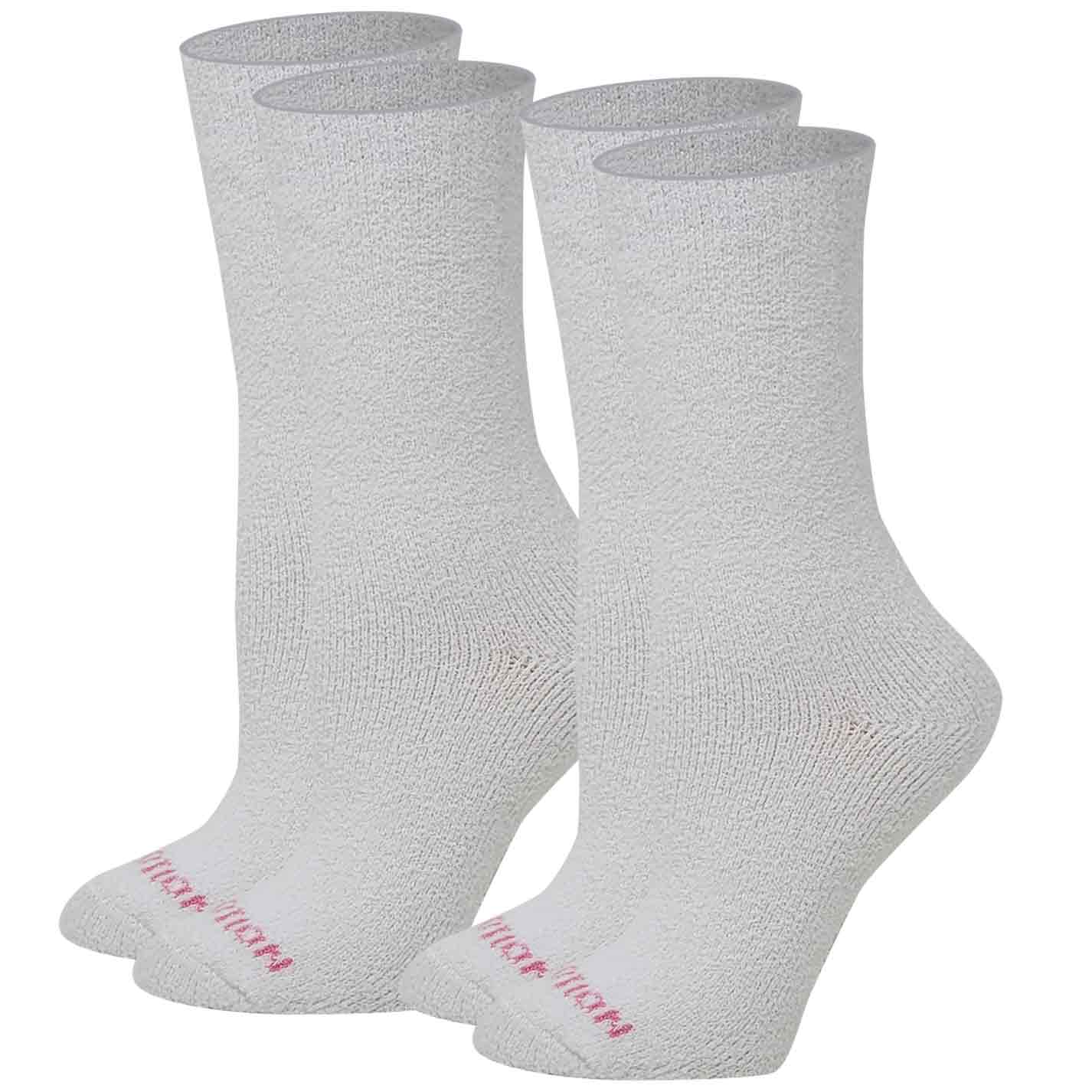 Crew Diabetic Socks | Solid Colors Super Cozy Half-Cushion | Dr Motion ( 2 Pack )