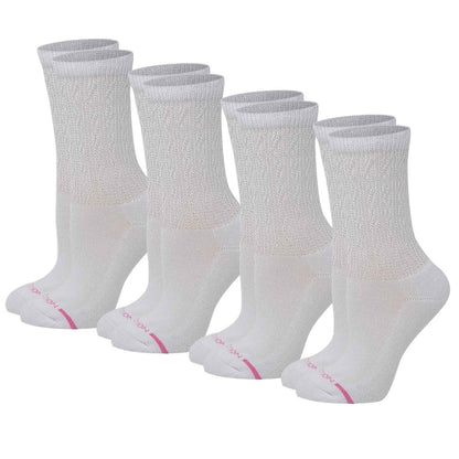 Crew Diabetic Socks | Black White Half-Cushion | Dr Motion ( 4 Pack )