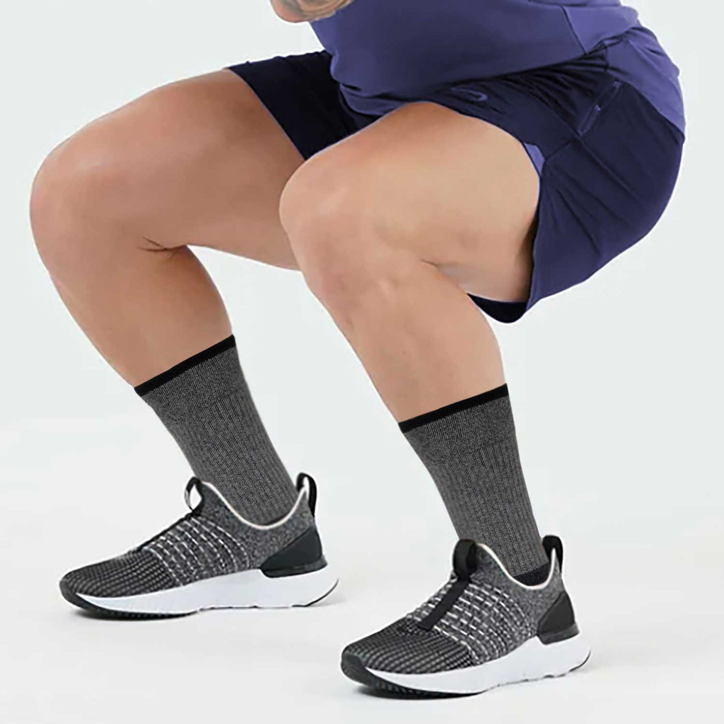 Compression Crew Socks | Color Block Half-Cushion | Dr Motion Men ( 1 Pair )