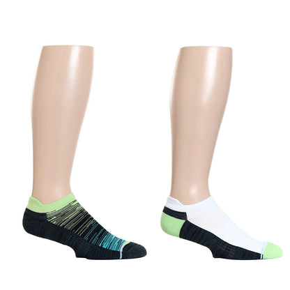 Men’s ankle compression socks by Dr. Motion with ombre design and breathable mesh support