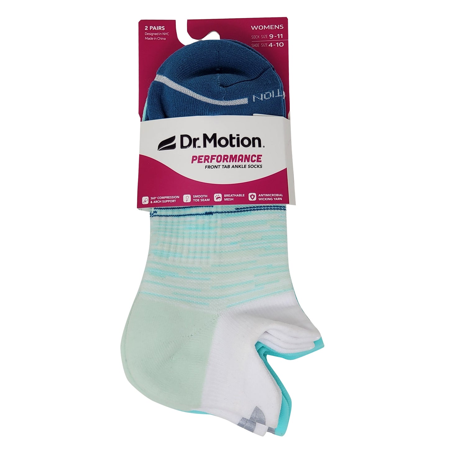 Ankle Compression  Socks | Dr Motion Socks | Ombre Colorblock (2 Pack)