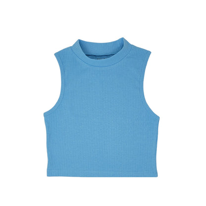 Mock Neck Crop Top | Cotton Blend Assorted Colors| Women