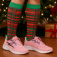 Sumona Christmas knee-high socks for women – festive red and green patterns