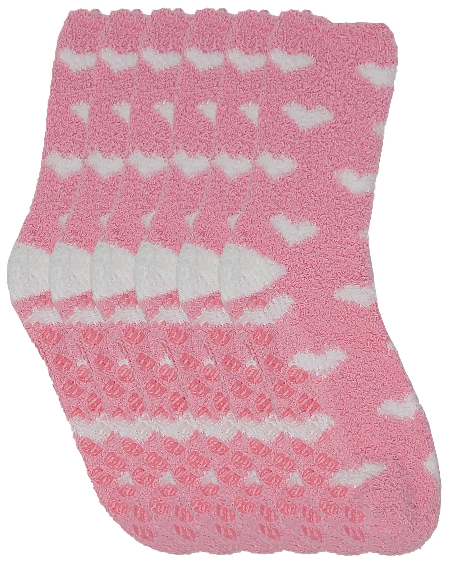 Non-slip Hospital Slipper Socks | Cozy Fuzzy Socks | Women (6 Pairs)