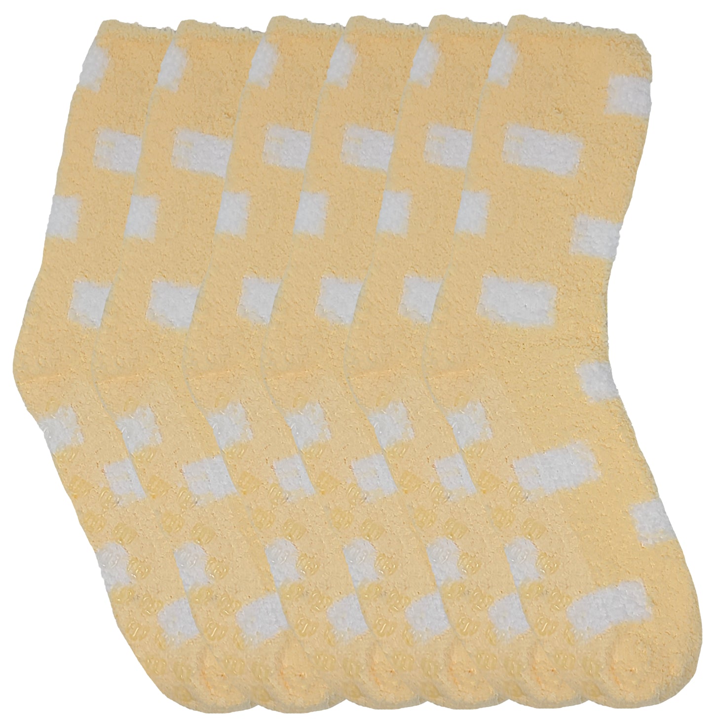 Non-slip Hospital Slipper Socks | Cozy Fuzzy Socks | Women (6 Pairs)