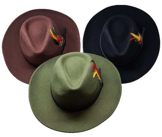 Wide Brim Cowboy Hat | Outback Crushable Wool