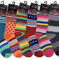 Women 6 Pairs Pack Bright Stripes Novelty Dress Socks