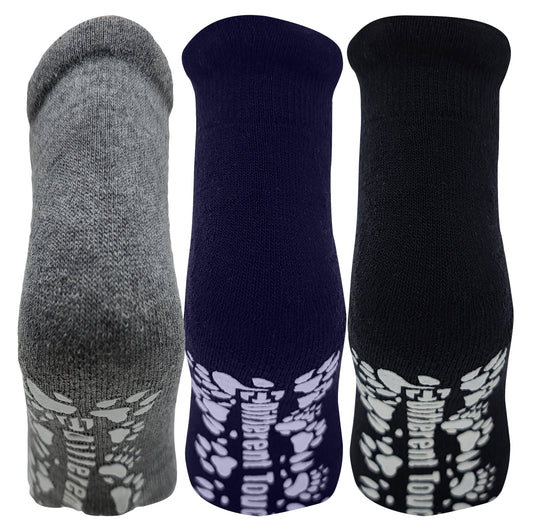 Low Cut Cushion Socks with Grips | Non-Slip Yoga Pilates Ballet | Unisex (3 pairs)