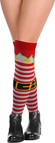 Thigh High Over the Knee Socks | Christmas Assorted Design | Women (6 Pairs)