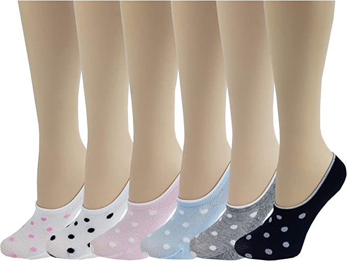 SUMONA Women's Cotton Spandex Casual Invisible Low Cut Non-Slip No Show Socks