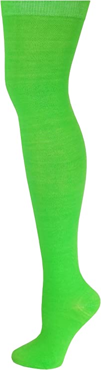 Thigh High Over the Knee Socks | Neon Solid Color | Women (6 Pairs)