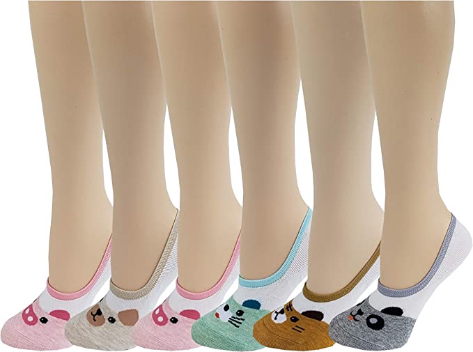 SUMONA Women's Cotton Spandex Casual Invisible Low Cut Non-Slip No Show Socks