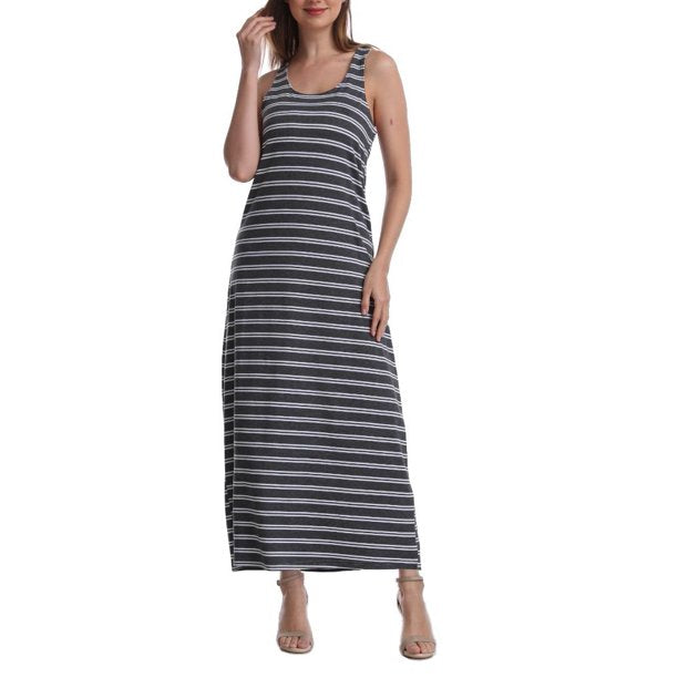 SUMONA Women Long Stripe Tank Tops Ankle Length Maxi Dress