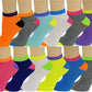 Twelve-pair pack of women’s neon no-show socks