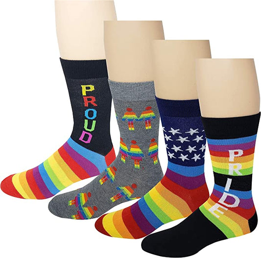 LGBT Novelty Dress Socks | Unisex (4 Pairs)