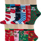 Kids Crew Socks | Christmas Novelty Design | Girls (12 Pairs)