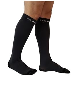 Compression Knee High Socks | Solid Colors Nylon Sports Athletes | Unisex (4 Pairs)