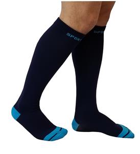 Compression Knee High Socks | Solid Colors Nylon Sports Athletes | Unisex (4 Pairs)