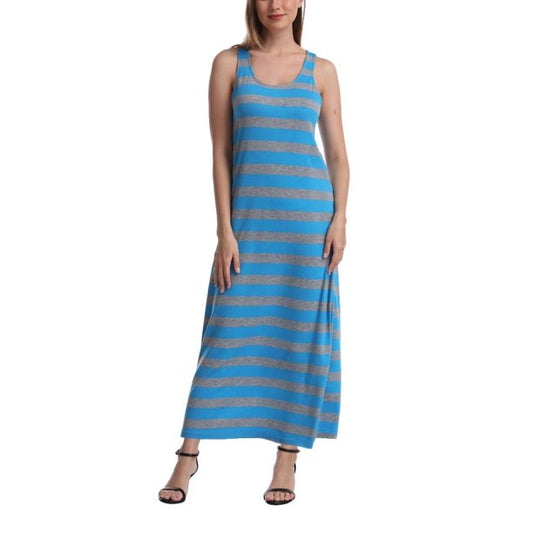 SUMONA Women Long Stripe Tank Tops Ankle Length Maxi Dress