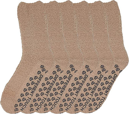 Six-pair set of unisex non-slip cozy slipper socks
