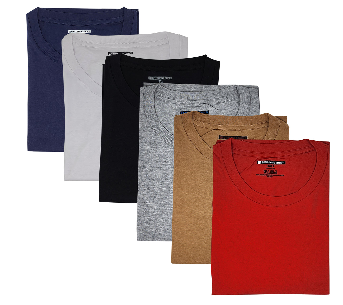 Short Sleeve Cotton T-Shirts | BIG and TALL | Men's Crew Neck (4 Pack)