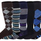 Knee High Compression Socks | Graduated Cotton Mild 8-15 mm Hg | Men's (6 Pairs)