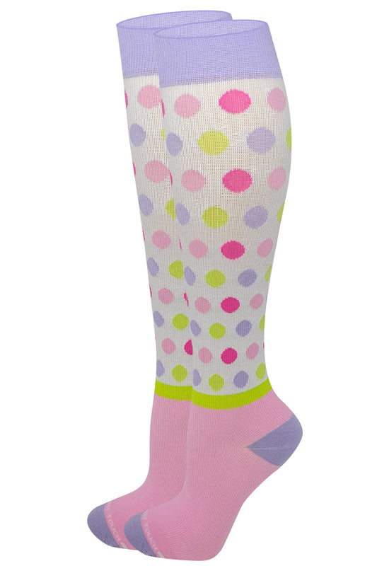 Compression Knee High Socks | Mini Dots Design | Womens (1 Pair)