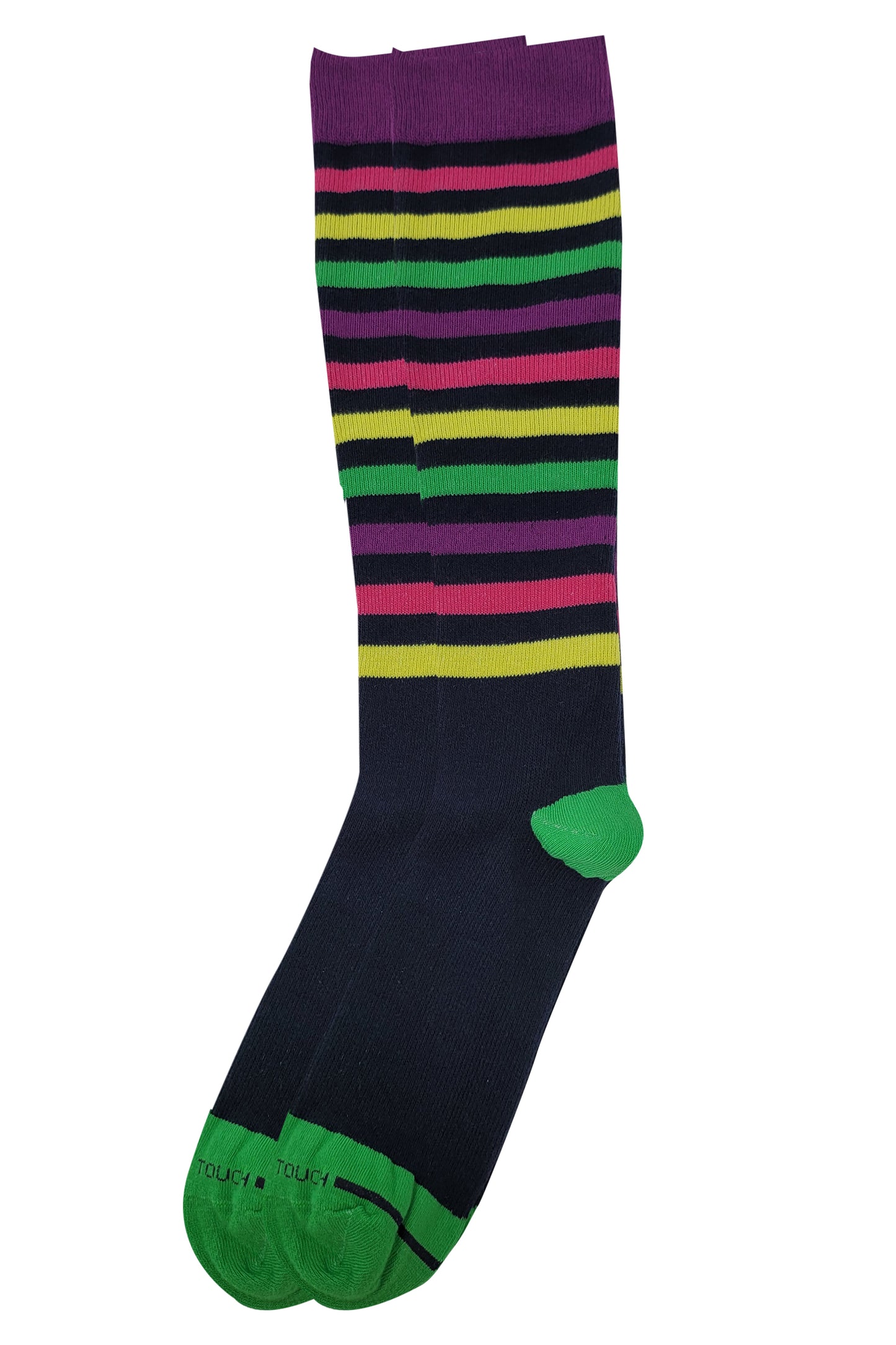 Compression Knee High Socks | Colorful Stripes Design | Women (1 Pair)