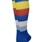 Compression Knee High Socks | Color Stripes Design | Womens (1 Pair)