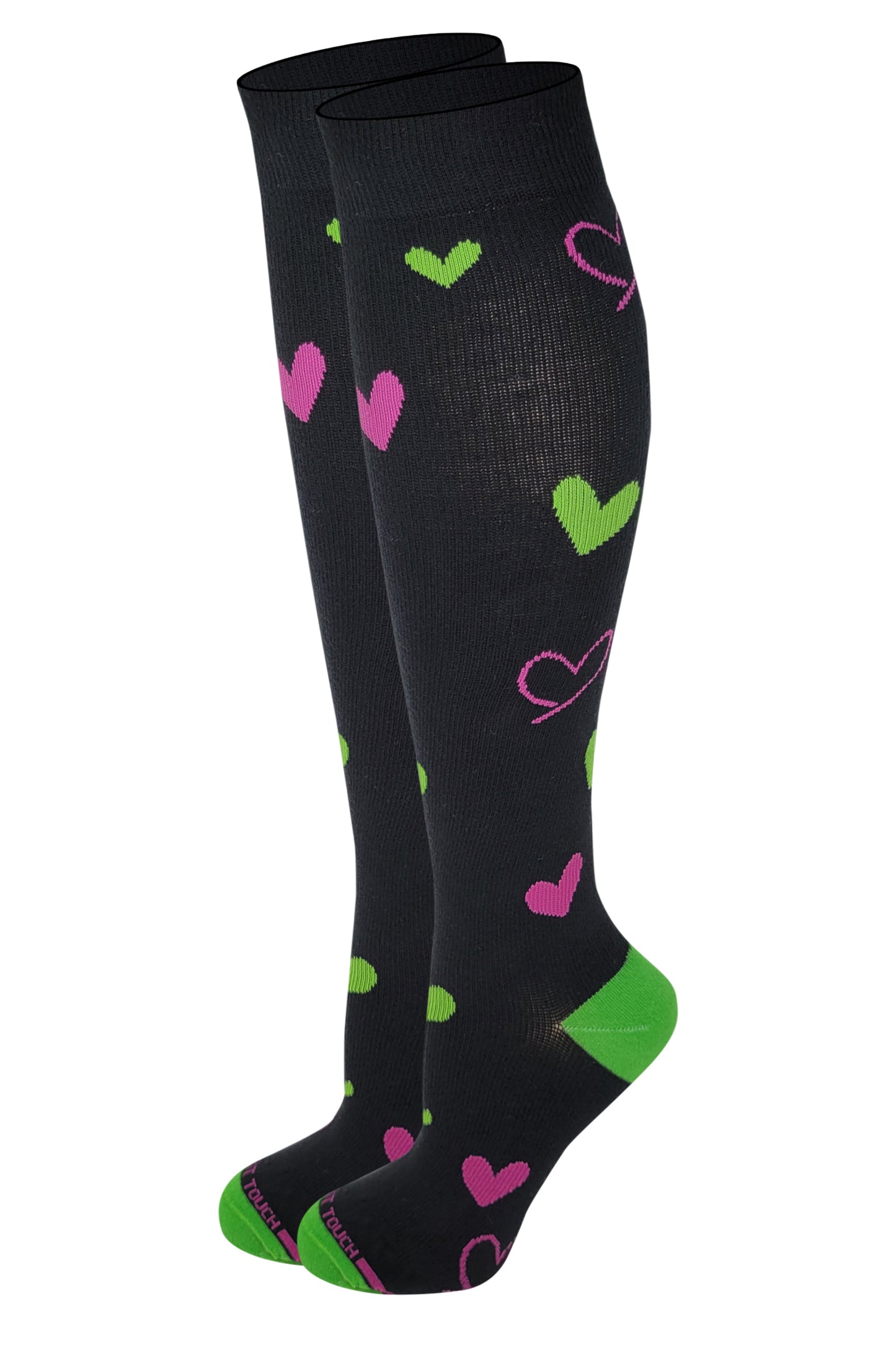 Compression Knee High Socks | Hearts Design | Womens (1 Pair)