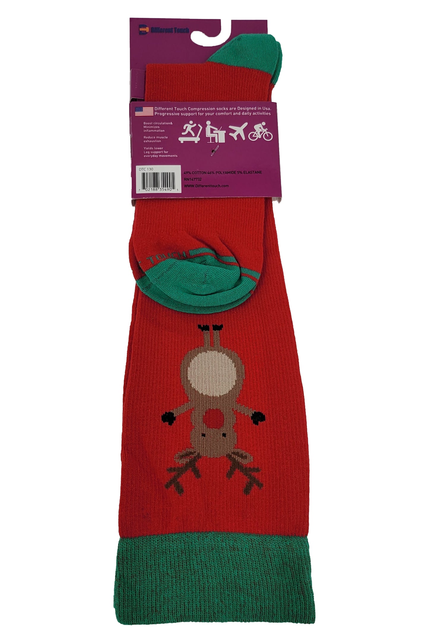 Compression Knee High Socks | Christmas Design | Women (1 Pair)