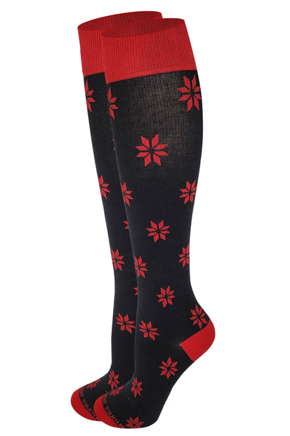 Women’s Christmas Compression Knee High Socks | 8–15 mmHg | Festive Designs (1 Pair)