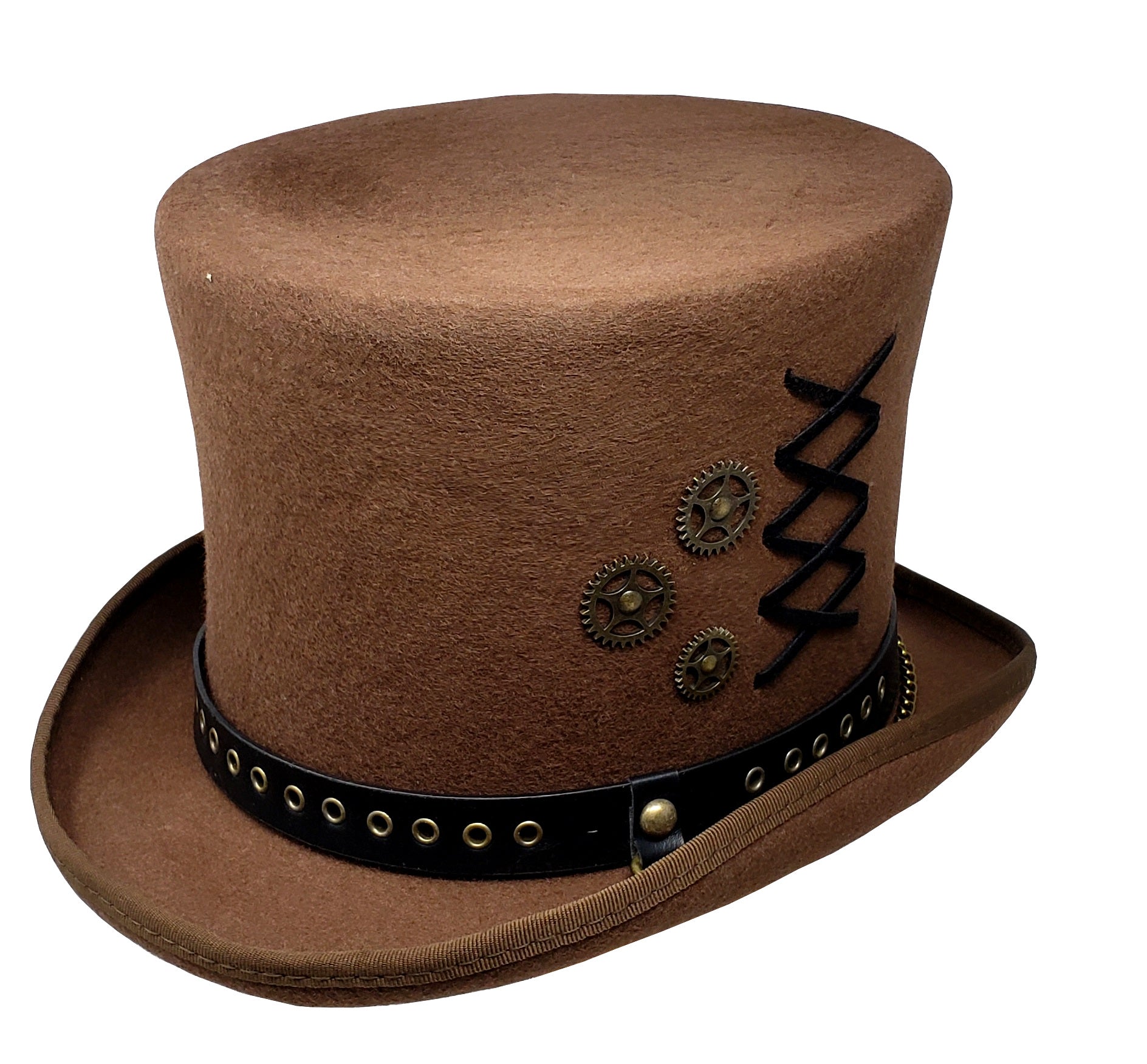 Different Touch 100% Wool Felt Victorian Mad Hatter Steampunk 6" Tall Magic Top Hats